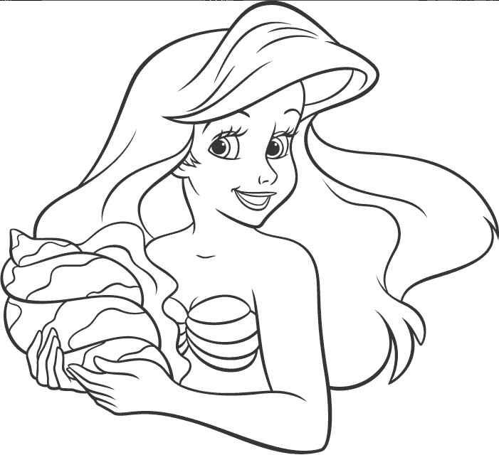 little mermaid coloring book page
