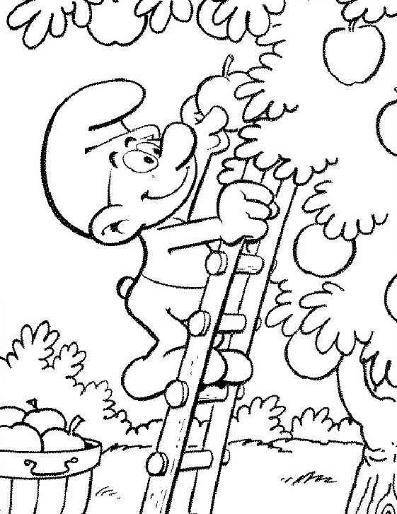 smurfs coloring pages brainy