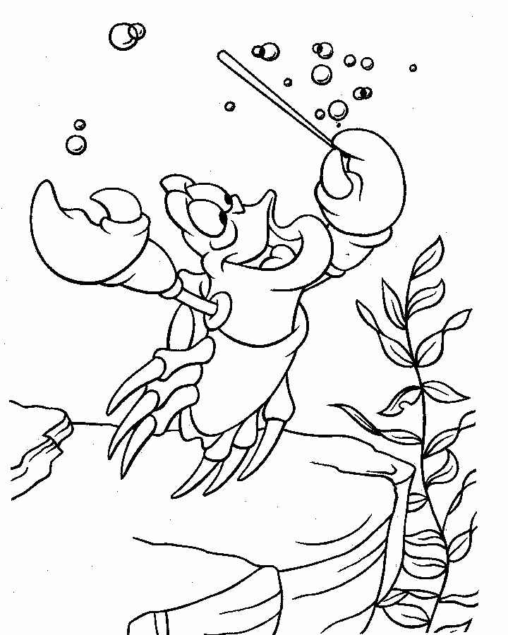 sebastian little mermaid coloring pages printables