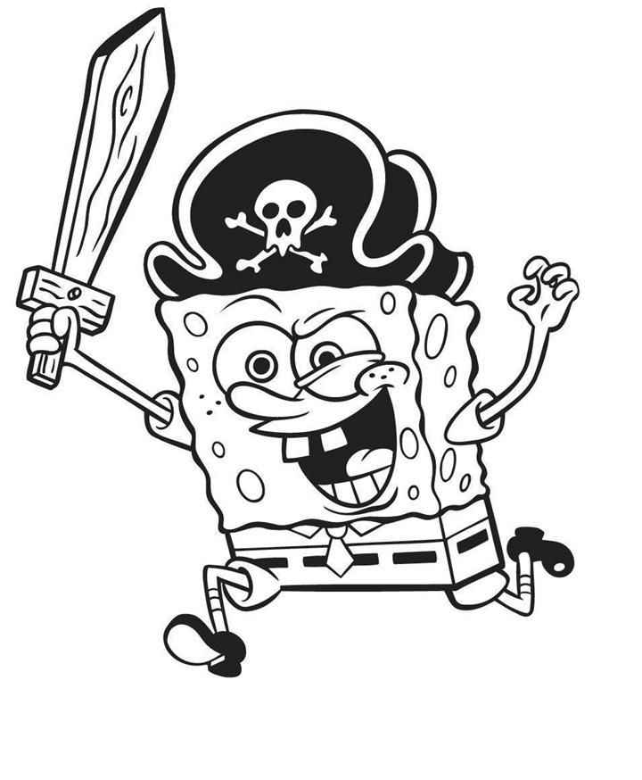spongebob pirate king coloring pages full size