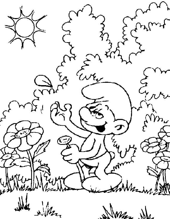 gutsy smurf coloring pages