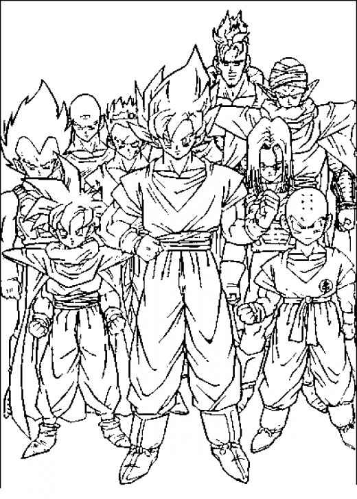 printable coloring pages for dragon ball z