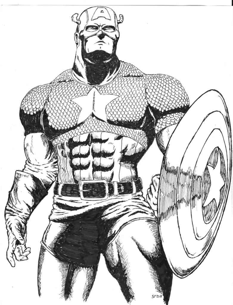 free coloring pictures of captain america