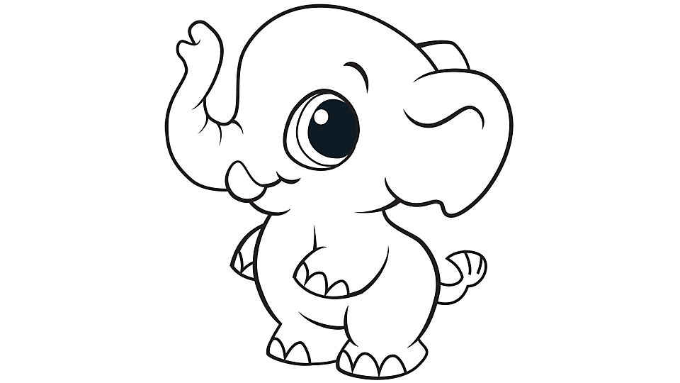 baby elephant coloring pages print