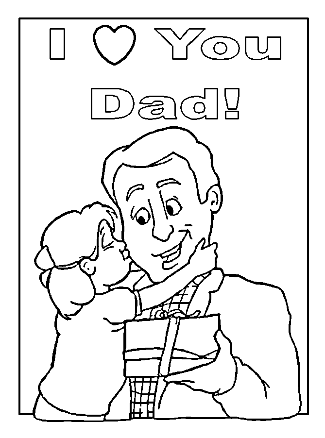 kid-kiss-her-father-Coloring-Pages