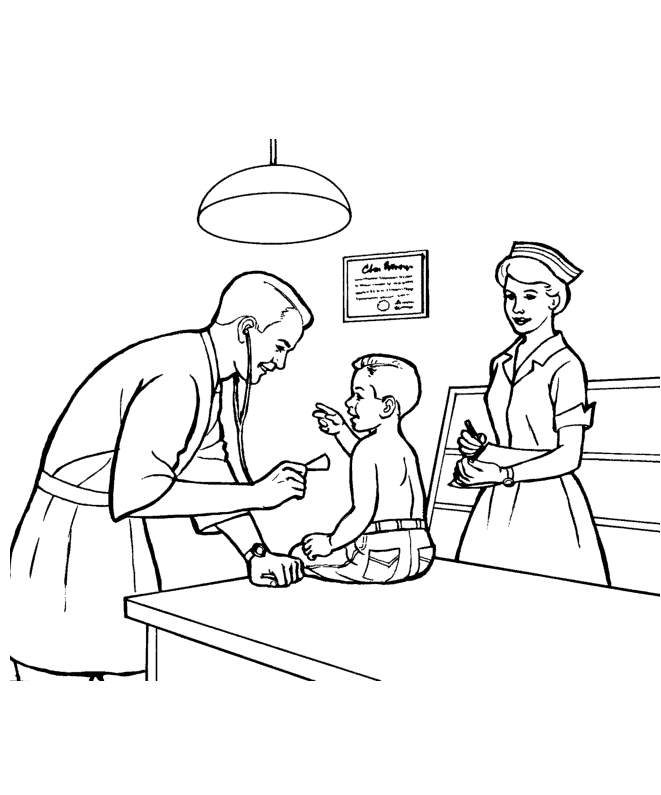 Doctor activity coloring pages