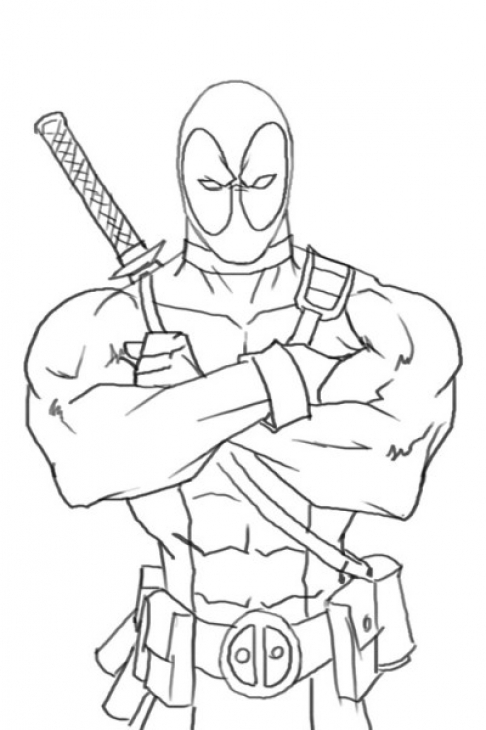 Deadpool Coloring Page Free To Print