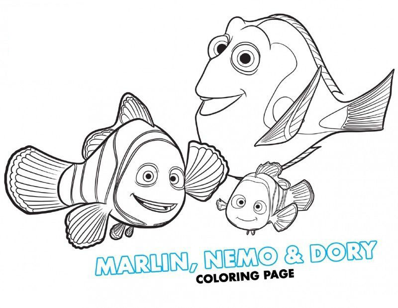 Finding-Dory-Marlin-Nemo-and-Dory-Coloring-Page