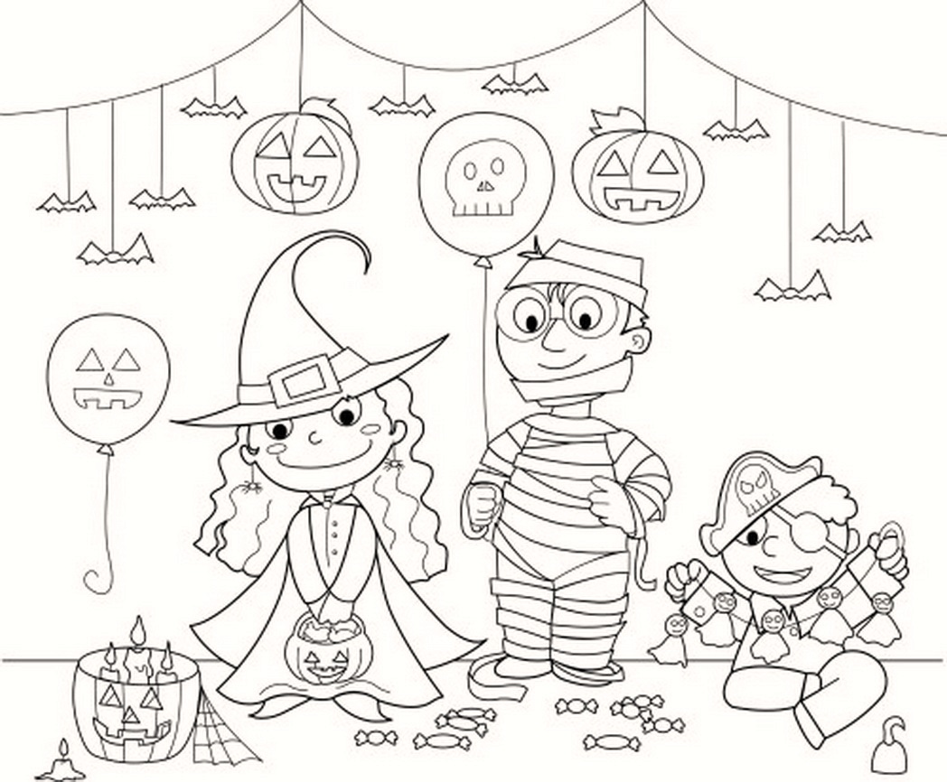 halloween-coloring-costume-party-and-decorations-coloring-pages