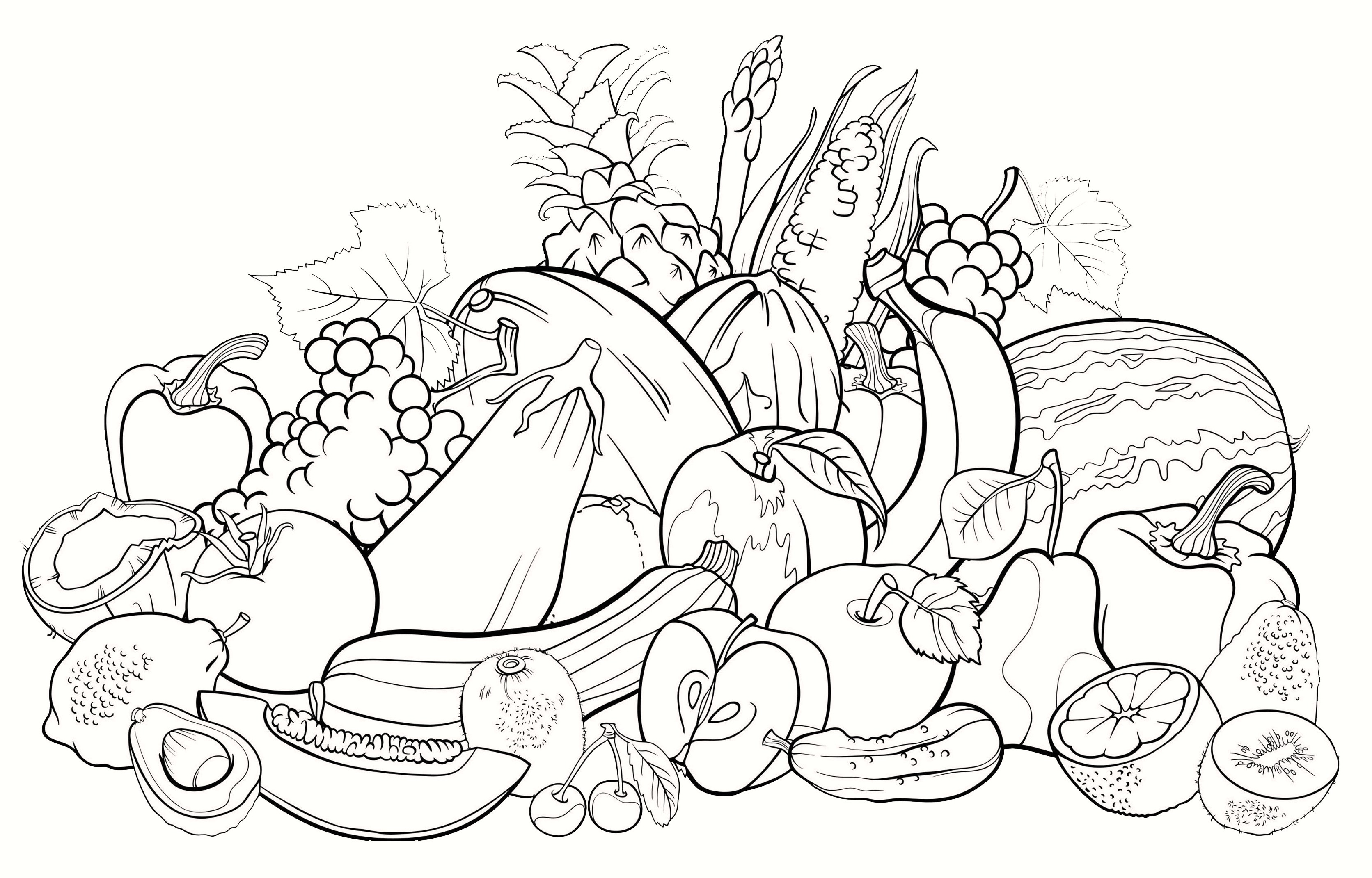 all fruits coloring pages