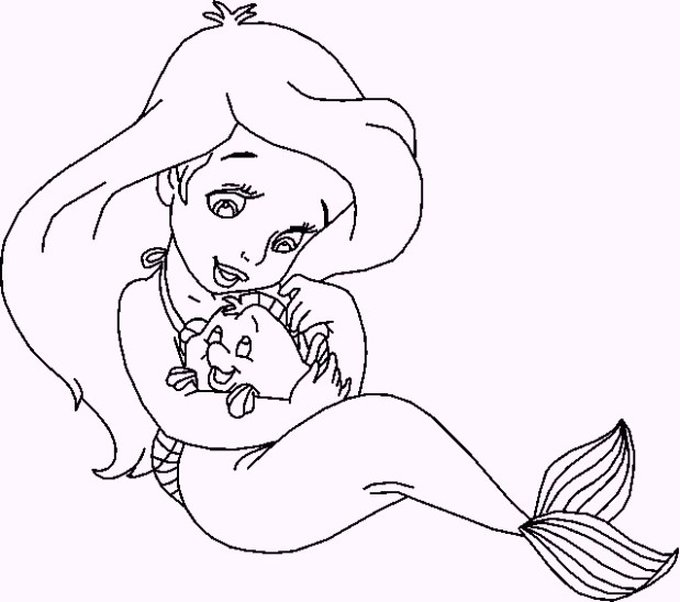 baby-ariel-the-little-mermaid-coloring-pages