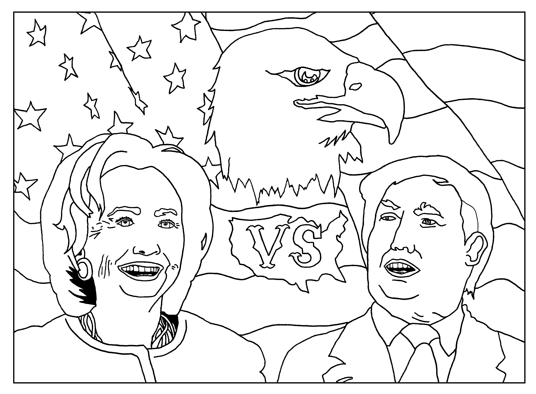 Hillary-vs-Donald-Trump-coloring-page