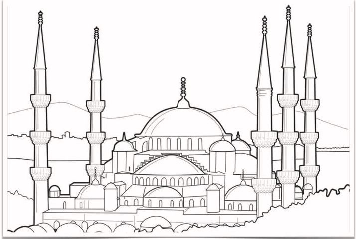 blue-mosque-drawing-coloring-page