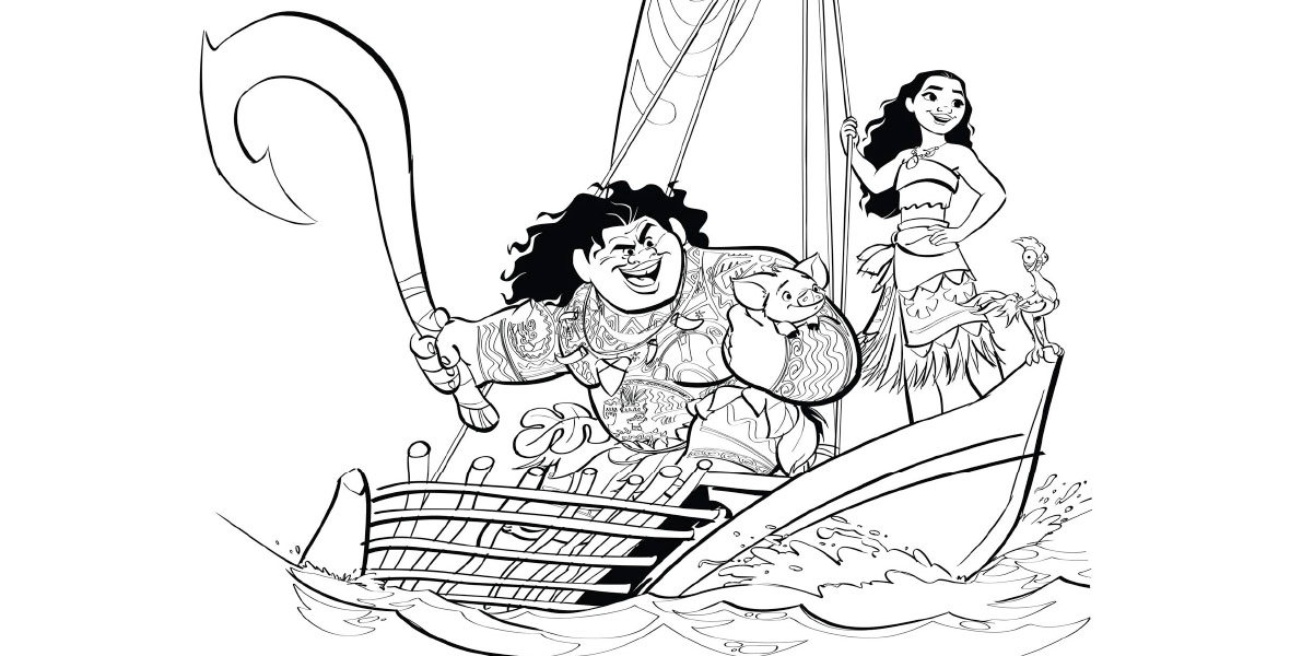 Looking-for-Moana-and-Maui-coloring-pages