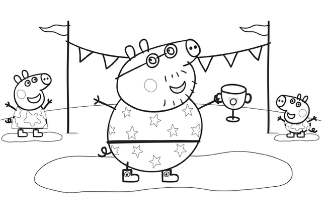 daddy-peppa-pig-and-friends-play-games-coloring-pages
