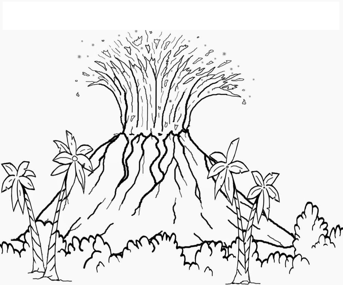 Volcano coloring pictures