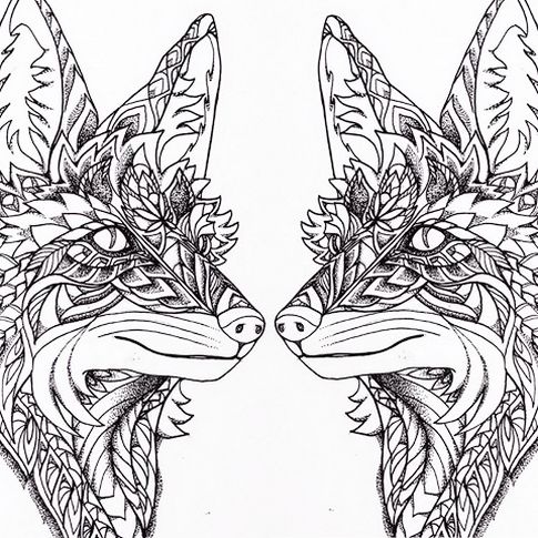 two-fox-coloring-page