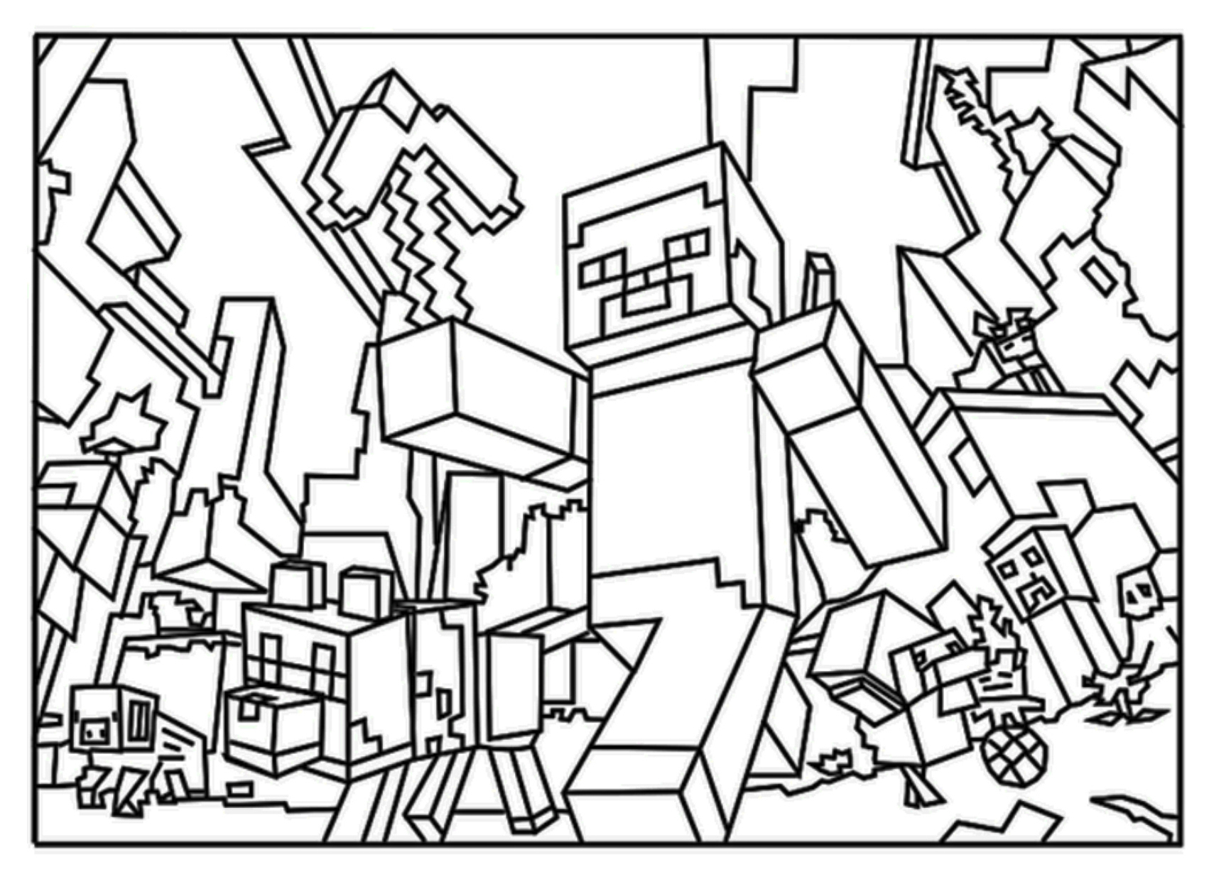 Minecraft Steve Coloring Page To Print 2