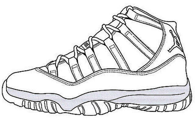 Outline Air Jordan Coloring Page To Print