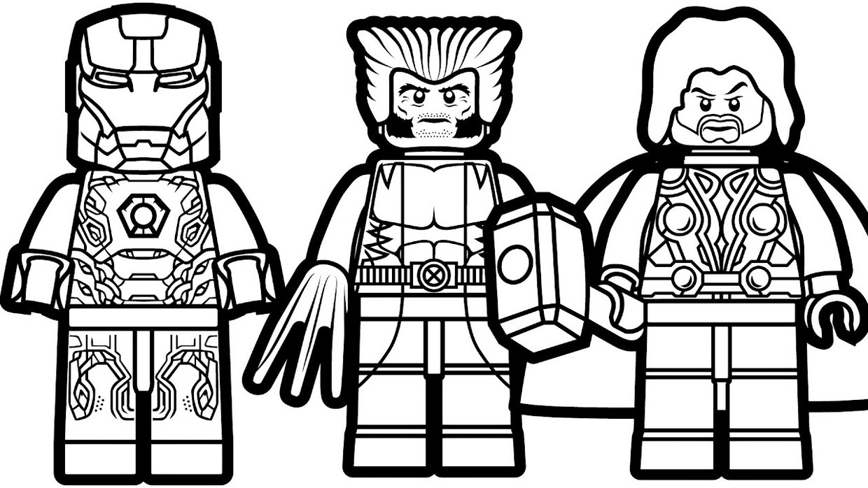 Lego Thor Marvel Coloring Page