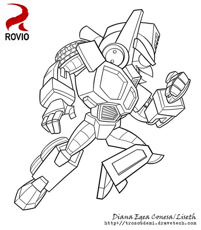 Angry Bird Transformers Bumblebee Coloring Illustration