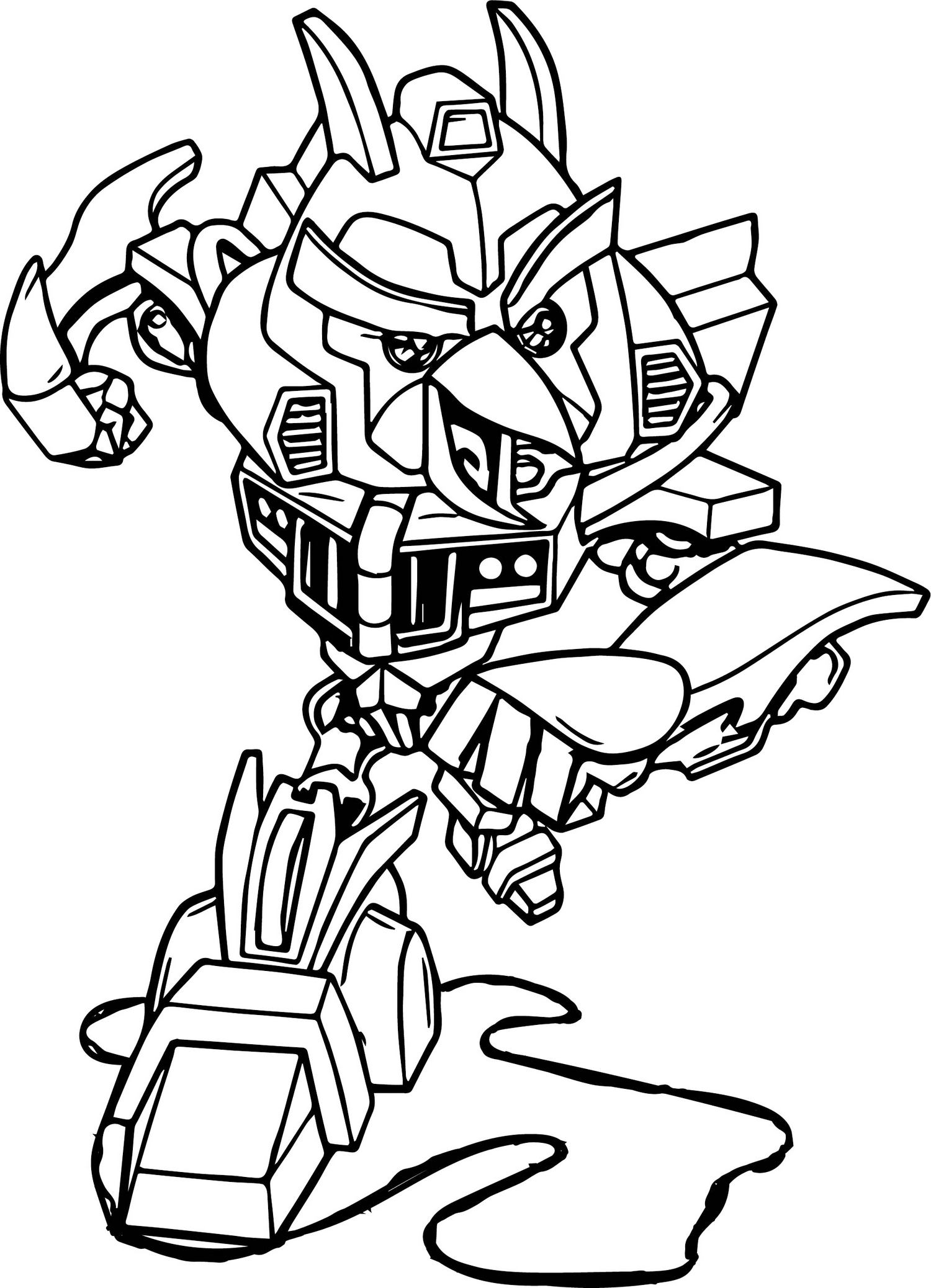 Angry Bird Transformers Bumblebee Coloring Sheet