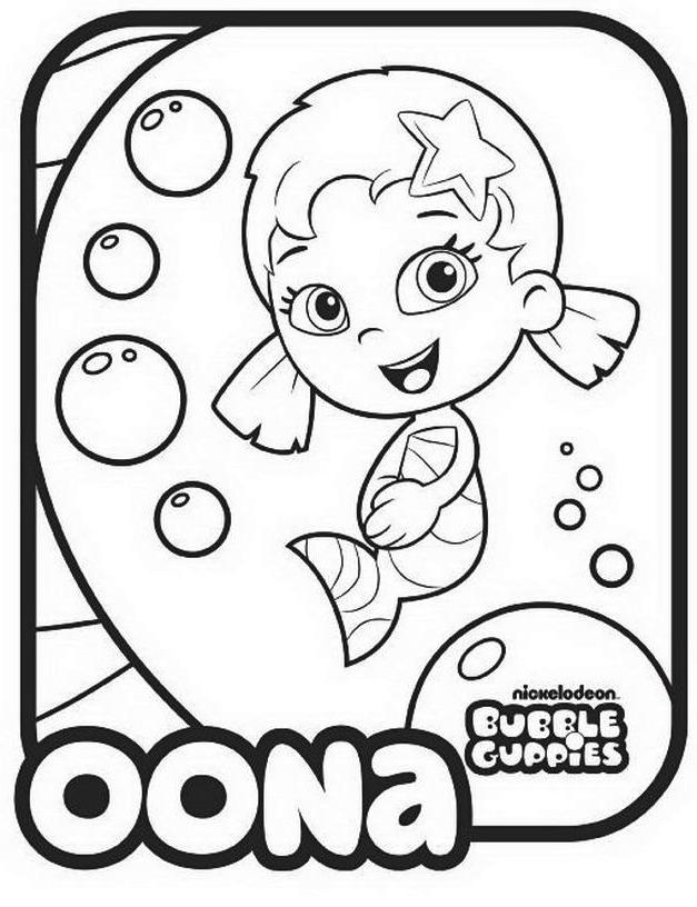 Bubble Guppies Nickelodeon Coloring Books Oona