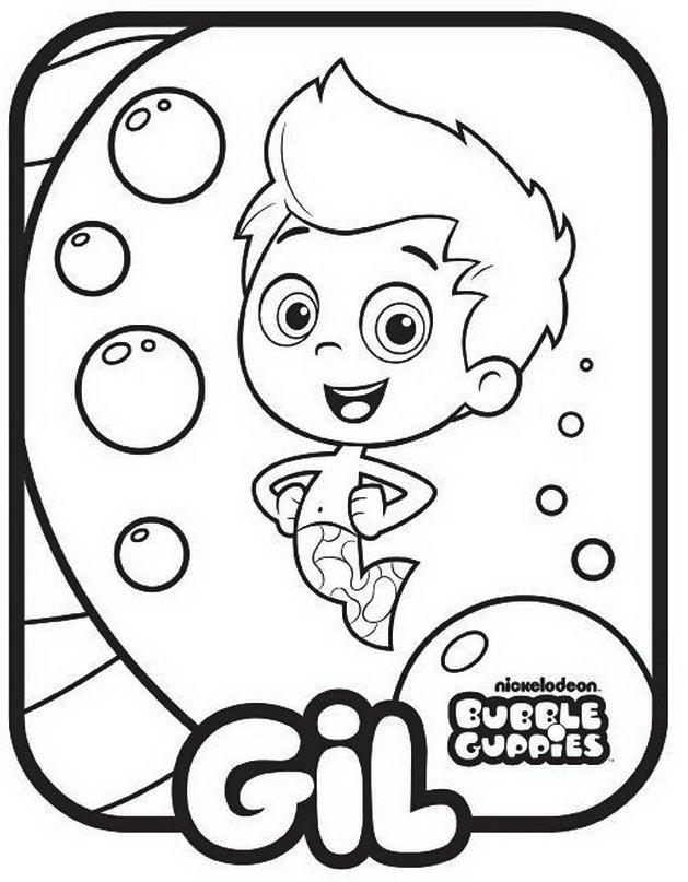 Bubble Guppies Nickelodeon Coloring Pages Gil Colouring Sheet