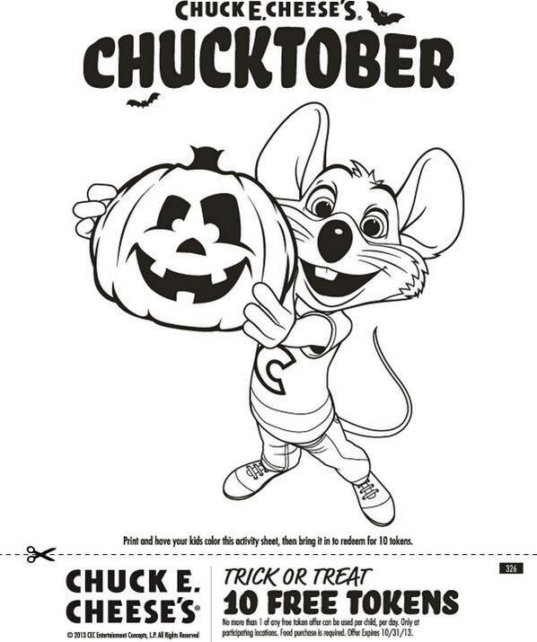 Chuck E Cheese Coloring Page Chucktober