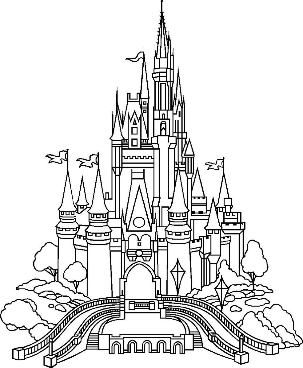 Disney Castle Coloring Fairy Tale Castle Coloring Page Printable