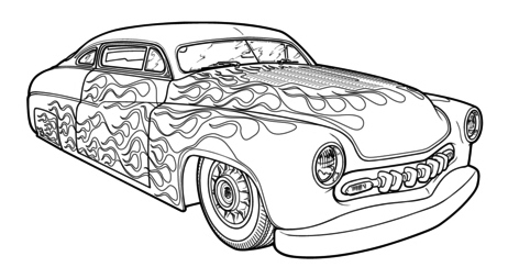 Hot Rod Race Car Coloring Pages Printable