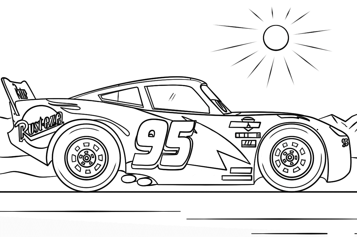 Lightning Mcqueen Race Cars Coloring Page