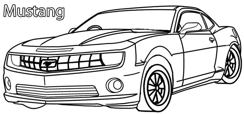 New Ford Mustang Coloring Page To Print