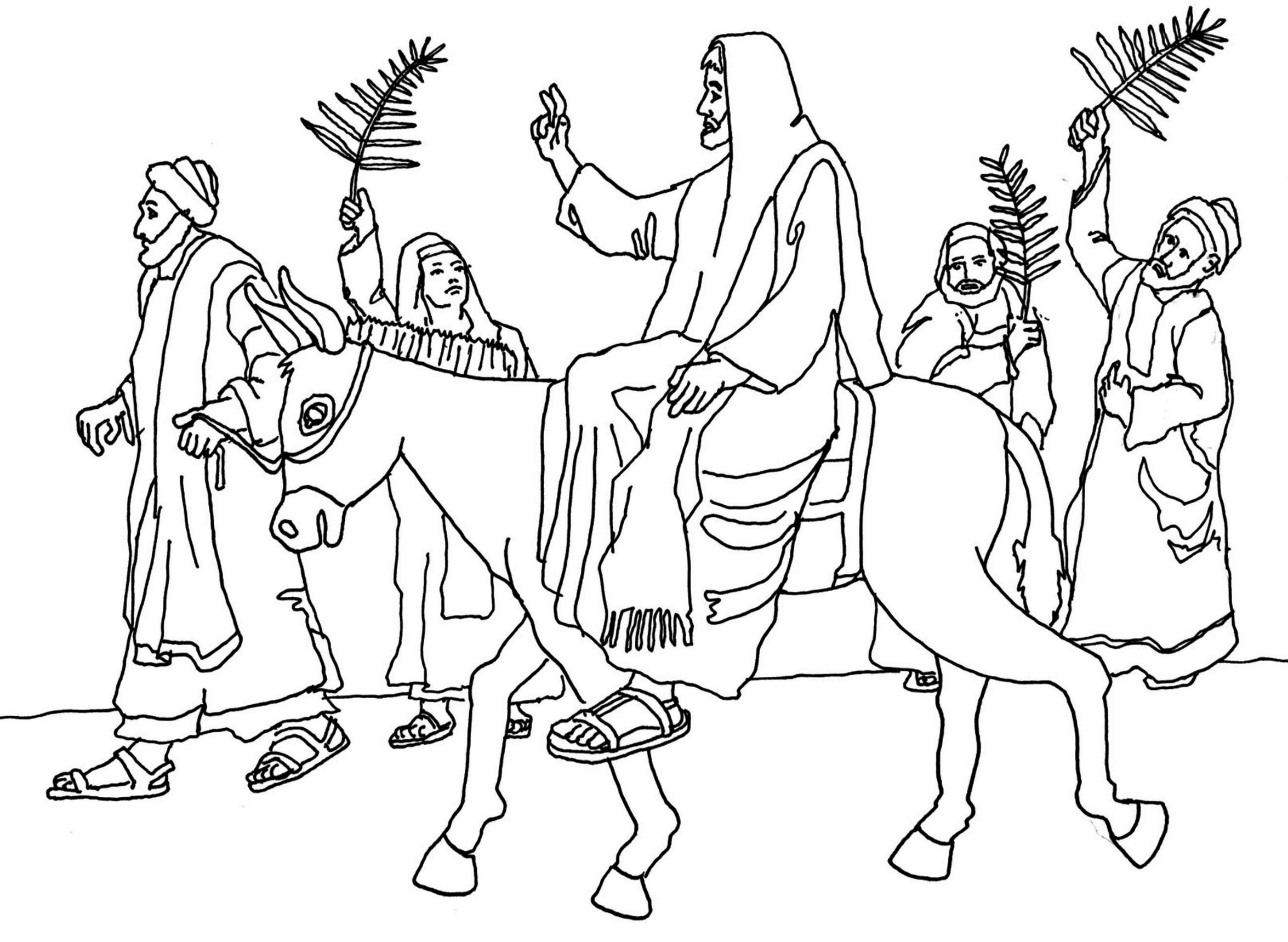 Palm Sunday Easter Coloring Page