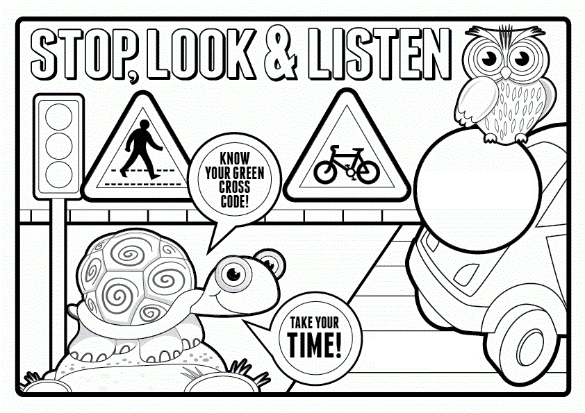 Safety Sign Coloring Pages Printable