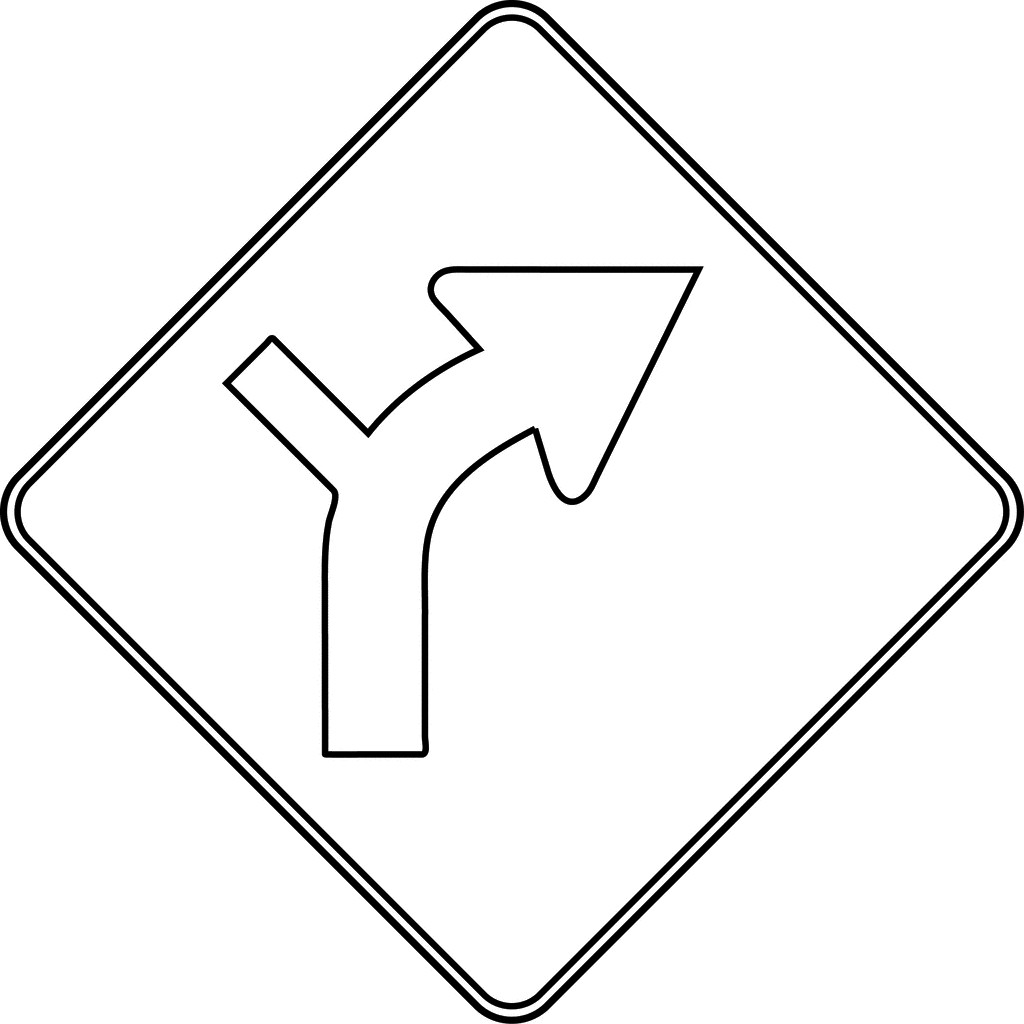 Safety Signs Turn Right Coloring Page