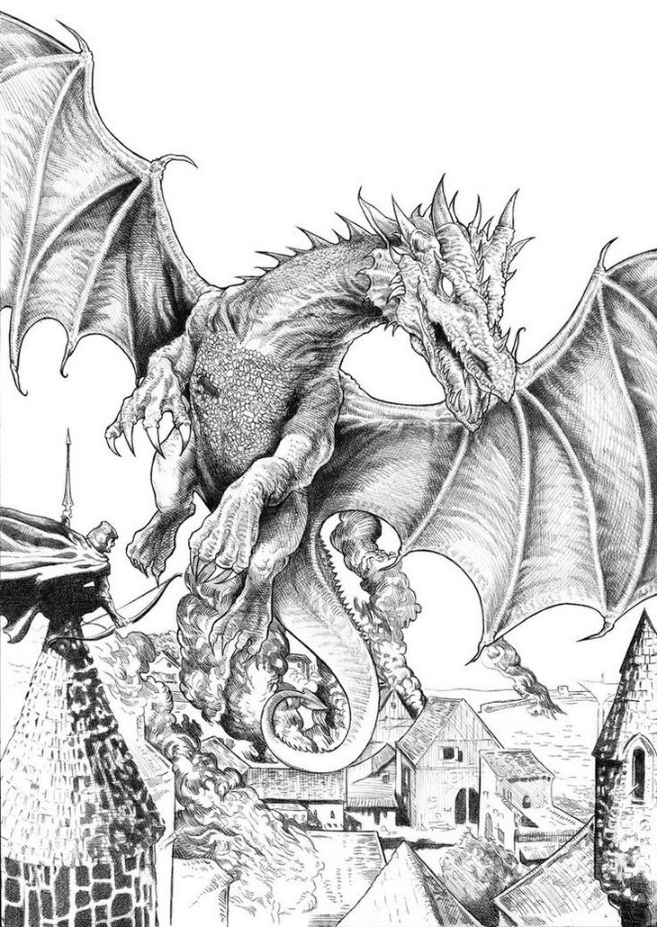 Smaug The Hobbit Coloring Page Dragon