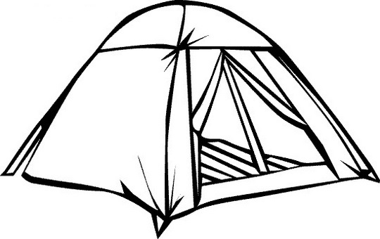 Tent Coloring Sheet For Free