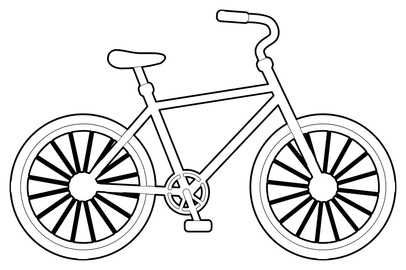 Bicyle Riding Coloring Page For Kids