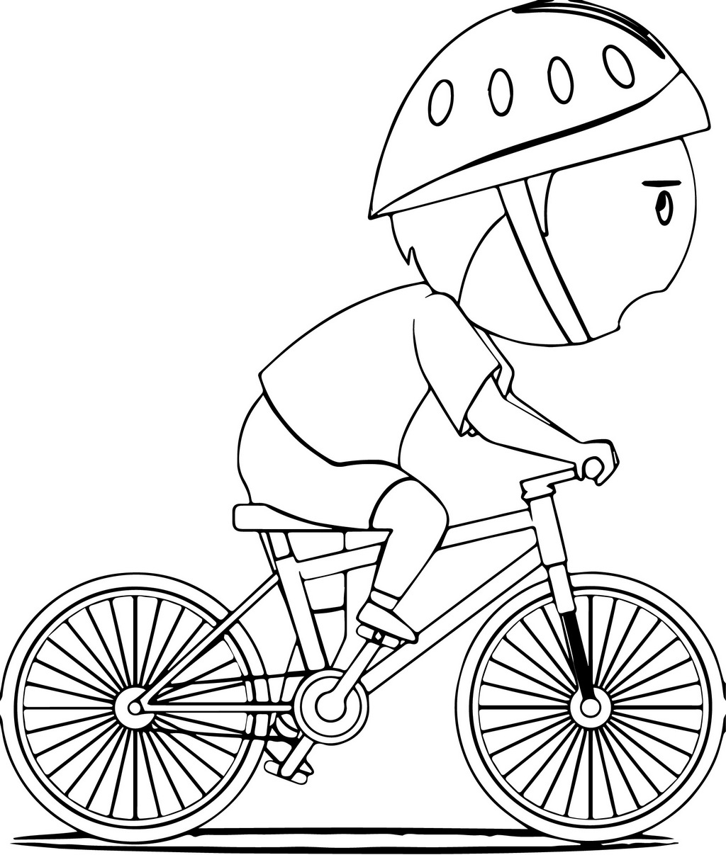 Bike And A Boy Coloring Page