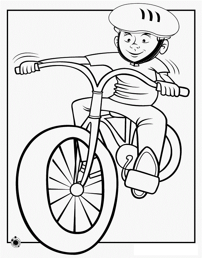 Boy Bike Riding Coloring Page To Print