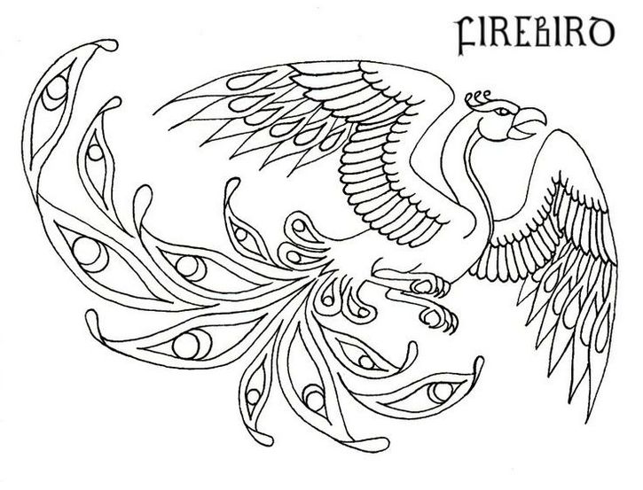 Celtic Patterns Embroidery Design Of Phoenix Bird Coloring Pages