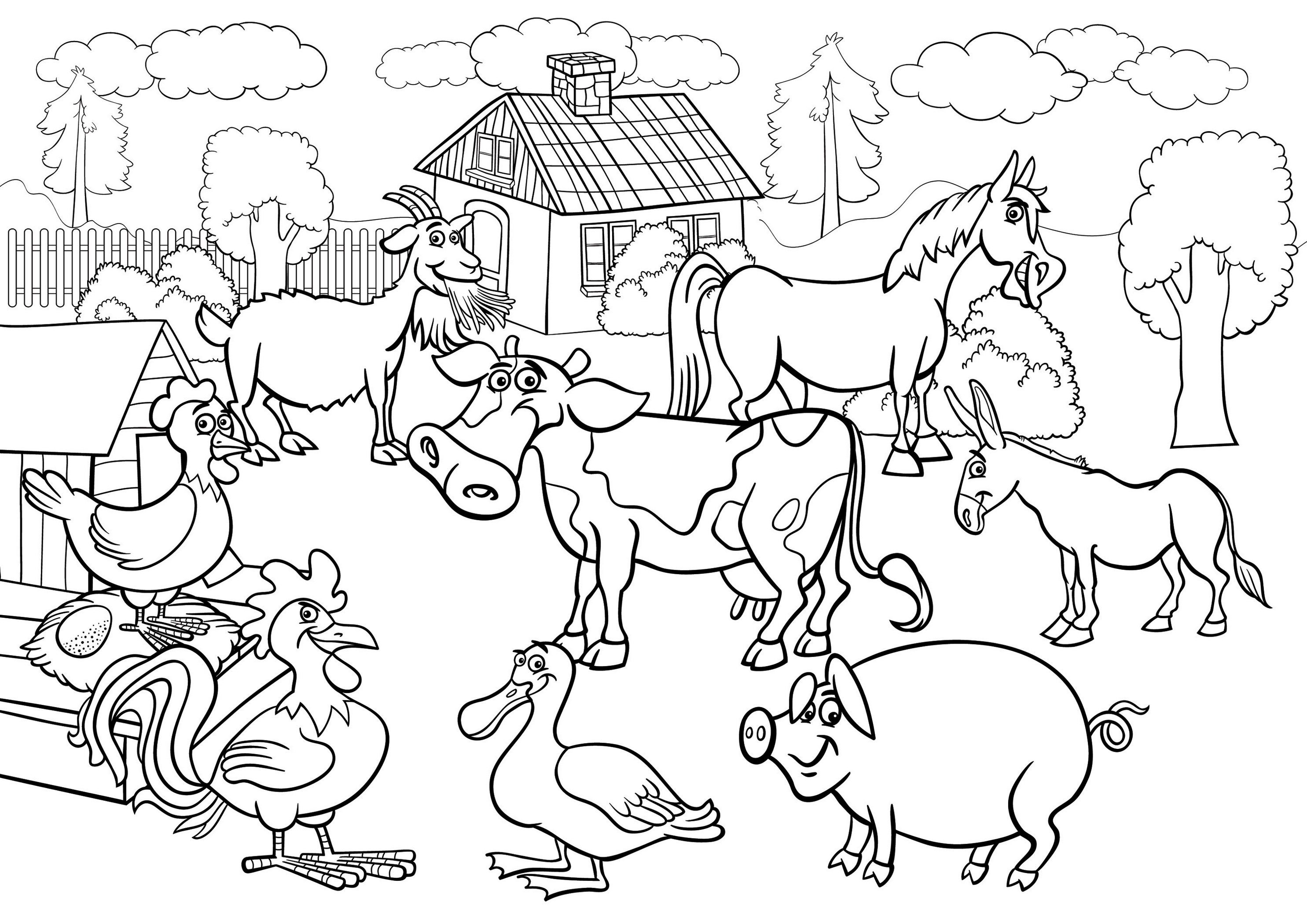 Farm Animals Coloring Pages To Educate Kids Livestock 1