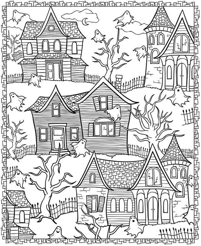 Haunted House Coloring Sheet To Print