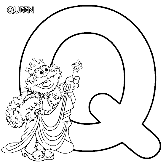Letter Q Sesame Street Coloring Page