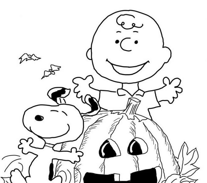 Pumpkin Charlie Brown Halloween Coloring Page Printable