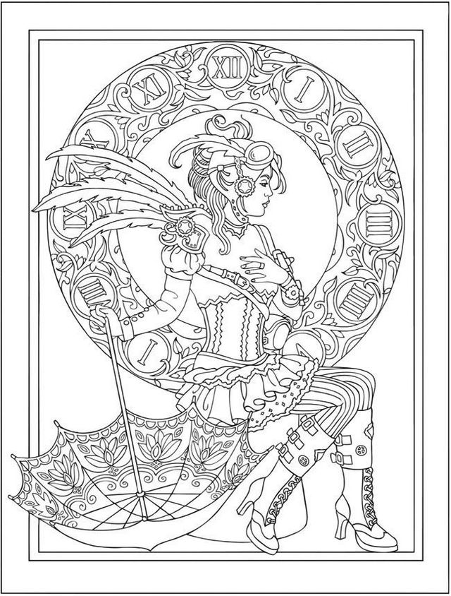 Steampunk Aesthetic Designs Adult Coloring Pages