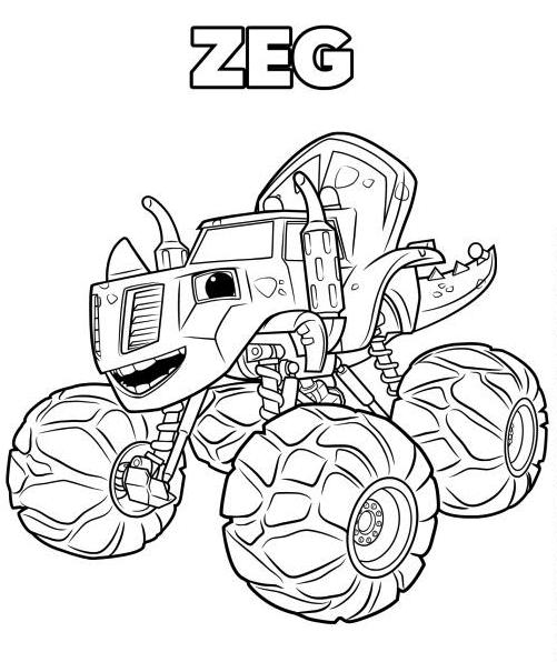 Zeg Blaze And The Monster Machine Coloring Pages
