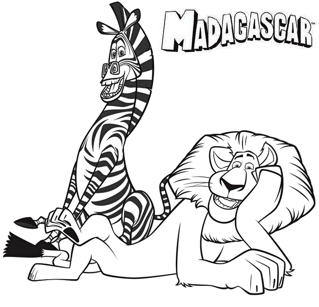 Alex and Marty from madagascar coloring pages