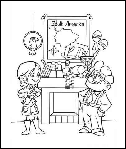 Ellie from up character coloring page